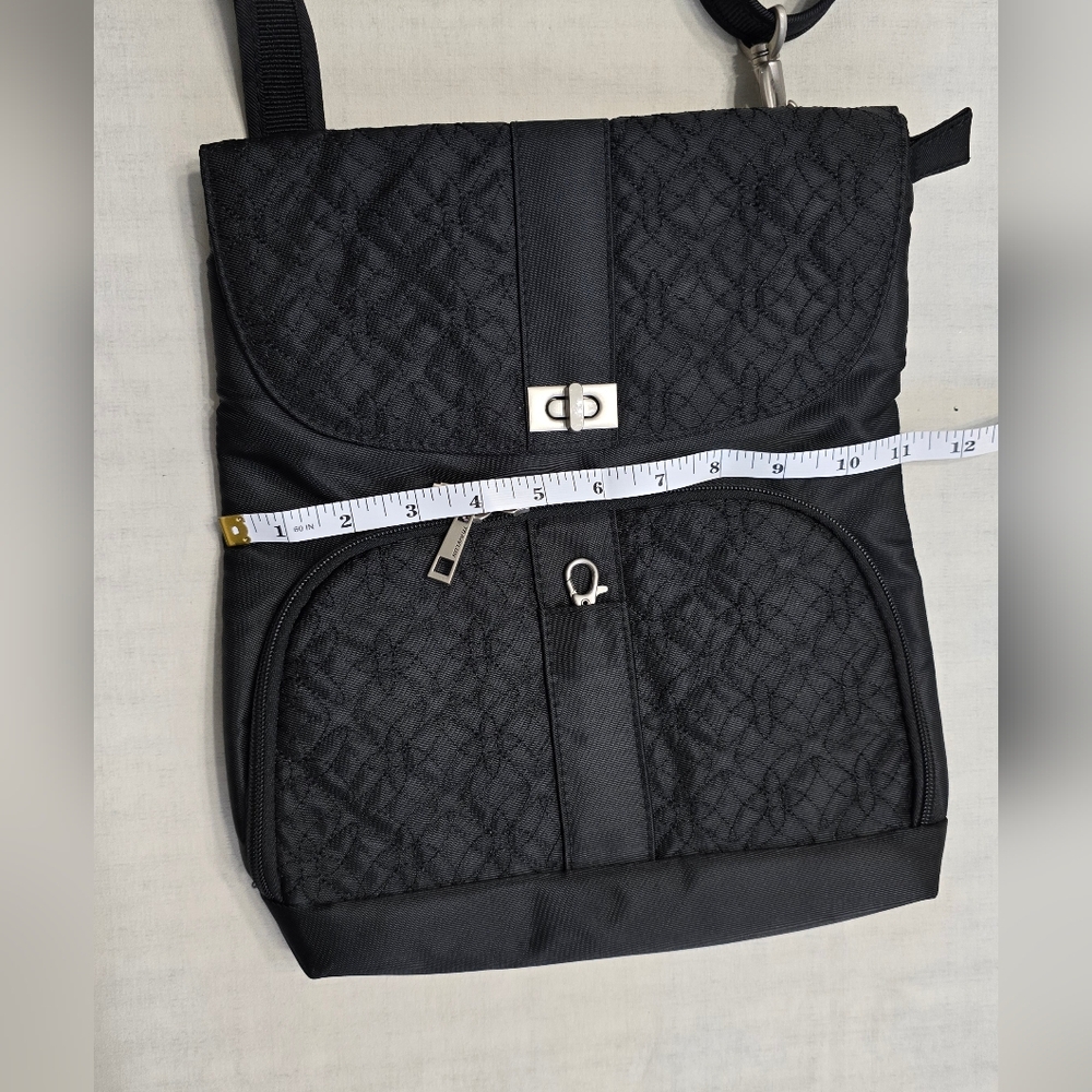Travelon Anti Theft Elegant Black Quilted Women's Bag - Picture 12 of 12